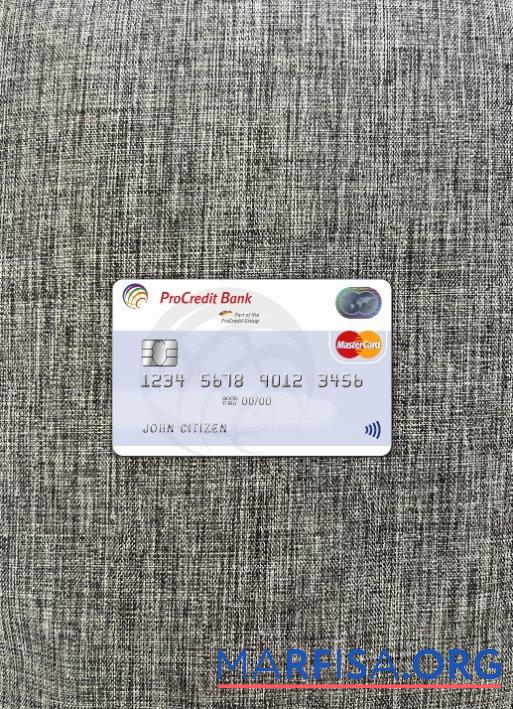 Realistic Bulgaria ProCredit Bank MasterCard photolook front template